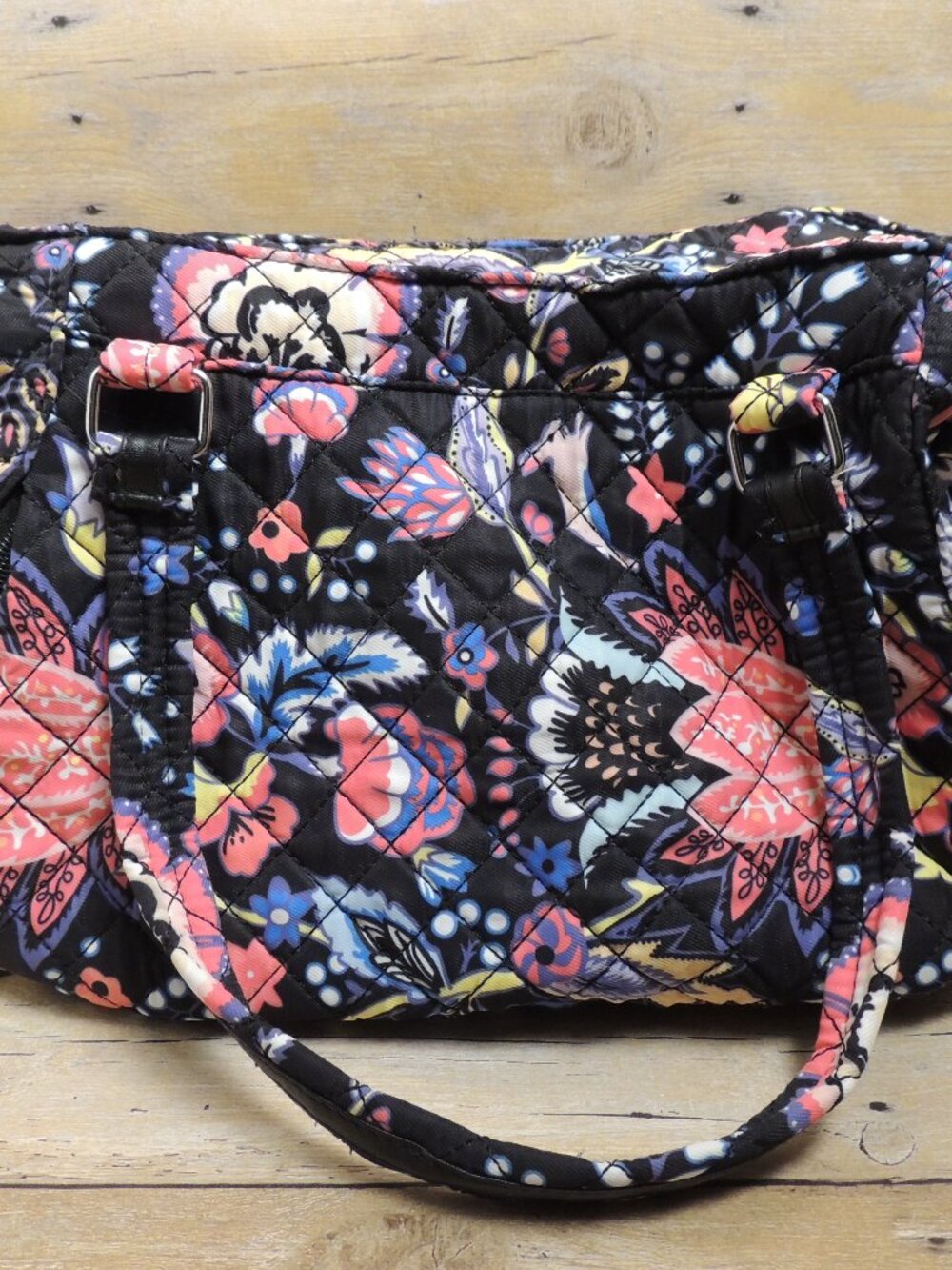 Quilted Shoulder Bag Bunny Floral Pattern Unbranded Used